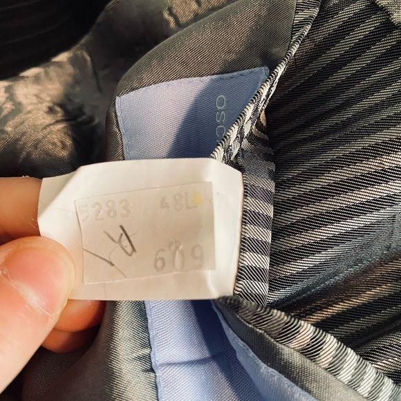 Oscar de la Renta Designer Wool Suit Jacket with Satin Lining - Picture 10 of 11